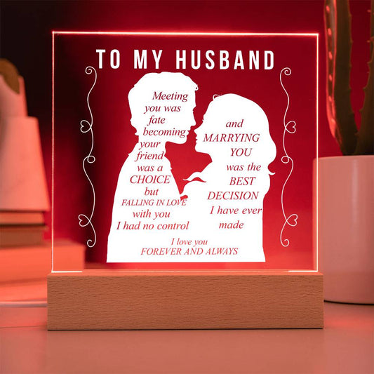 To My Husband | Square Acrylic Plaque